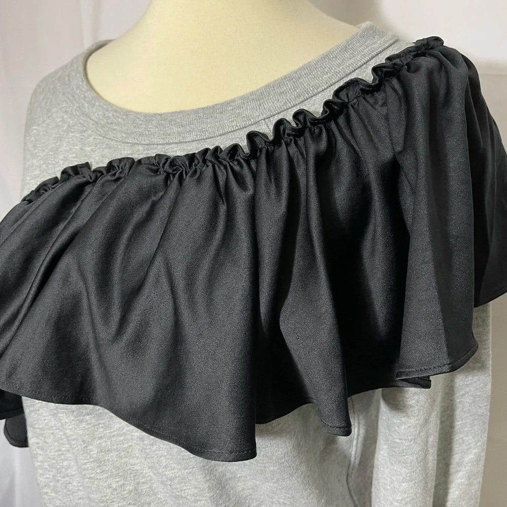 J. Crew Asymmetrical Ruffle Sweatshirt